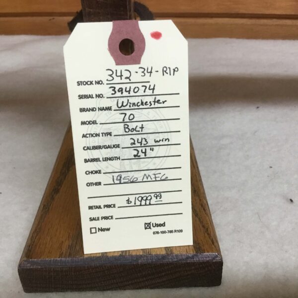 Winchester, Model 70, Caliber 243 win, Bolt Action Rifle - Image 3