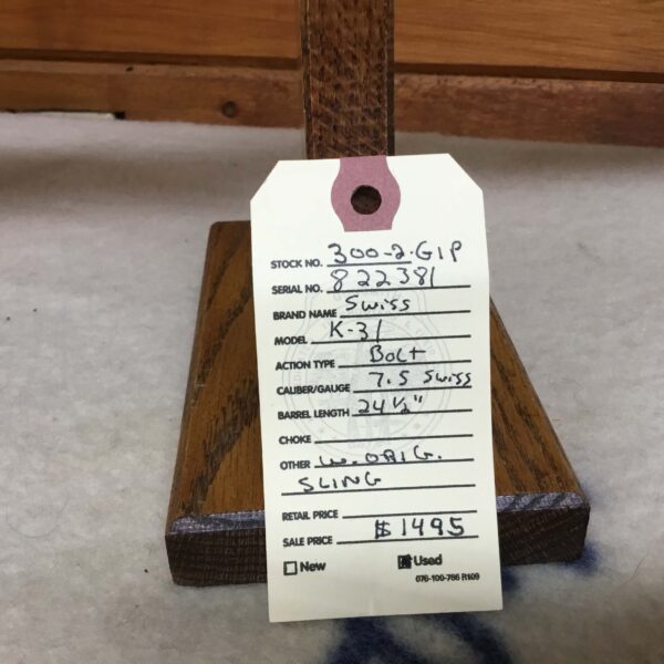 Swiss, Model K31, Caliber 7.5 Swiss, Bolt Action Rifle - Image 3