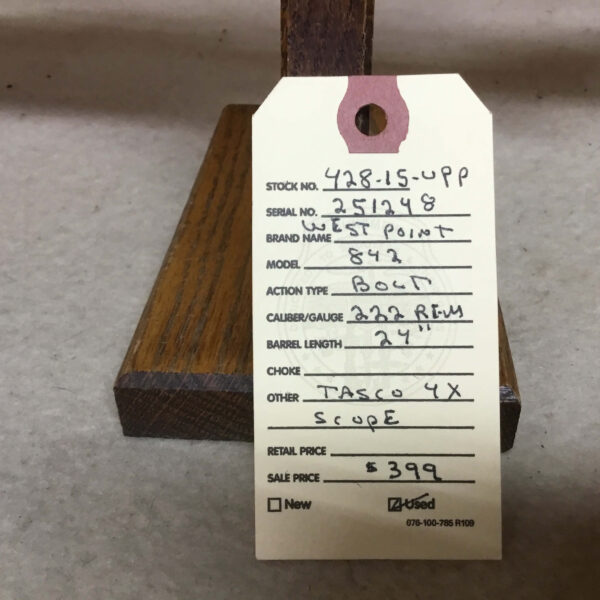 West Point, Model 842, Caliber 222 Rem., Bolt Action Rifle - Image 3