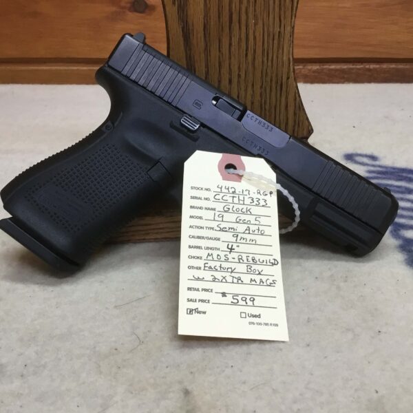 Glock, 19 Gen 5, Caliber 9MM, Semi Automatic Pistol - Image 2