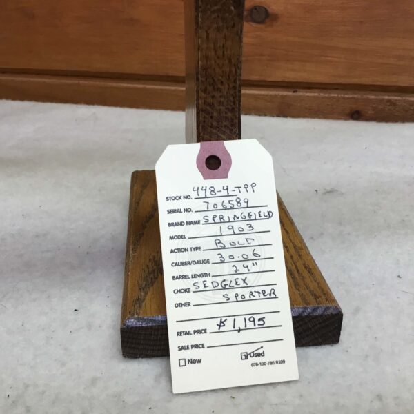 Springfield, Model 1903, Caliber 30-06, Bolt Action Rifle - Image 3