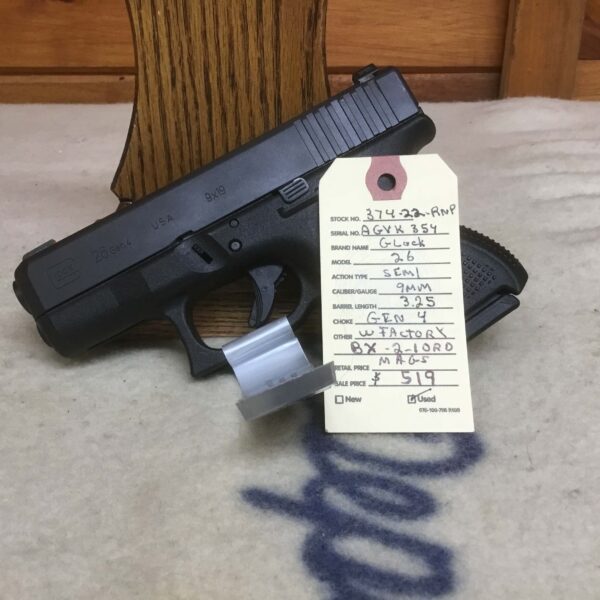Glock, Model 26, 9mm, Semi Automatic Pistol - Image 3