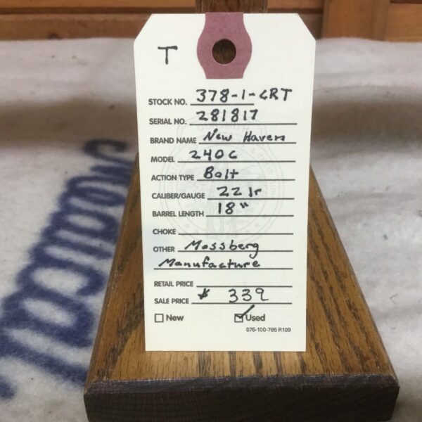 New Haven, Model 240-C, Caliber 22lr, Bolt Action Rifle - Image 3
