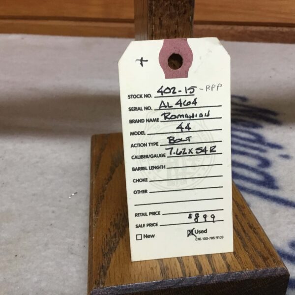 Romanian, Model 44, Caliber 7.62x54 R, Bolt Action Rifle - Image 3