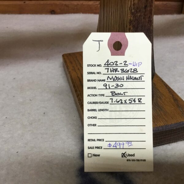 Mosin Nagant, Model 91-30, Caliber 7.62x54R, Bolt Action Rifle - Image 3