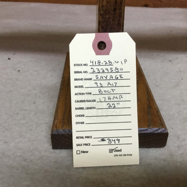 Savage, Model 93 R17, Caliber 17HMR, Bolt Action Rifle - Image 3