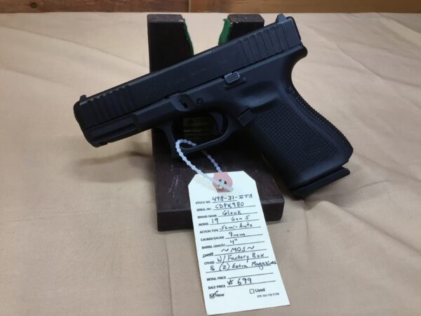 Glock, Model 19 Gen 5, Caliber 9MM, Semi Automatic Pistol