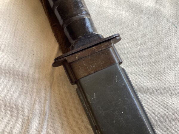 WWII US NAVY MKII Fighting Knife by Camillus in Fiber Scabbard - Image 4