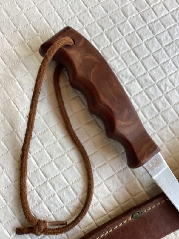 Vintage Buck Model 122 Wood Handled Filet Knife w/ Leather Sheath - Image 4