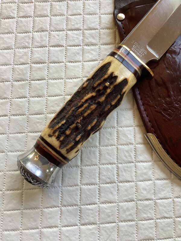 Vintage York Cutlery Solingen Germany Stag Handled Hunting Knife - Image 3